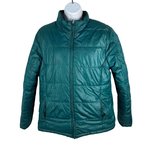 Faded Glory Reversible Quilted Jacket M 8-10 Black & Teal Polyester Womens - Picture 5 of 8